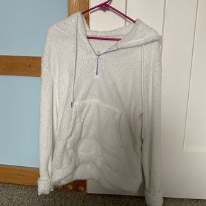 White plush sweatshirt